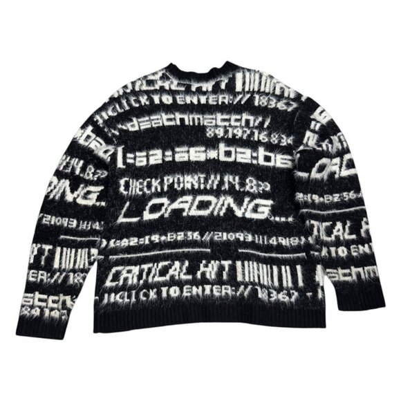 COLLUSION Faux Mohair Black Streetwear Boxy Designer Sweater Mens Medium - Picture 2 of 5